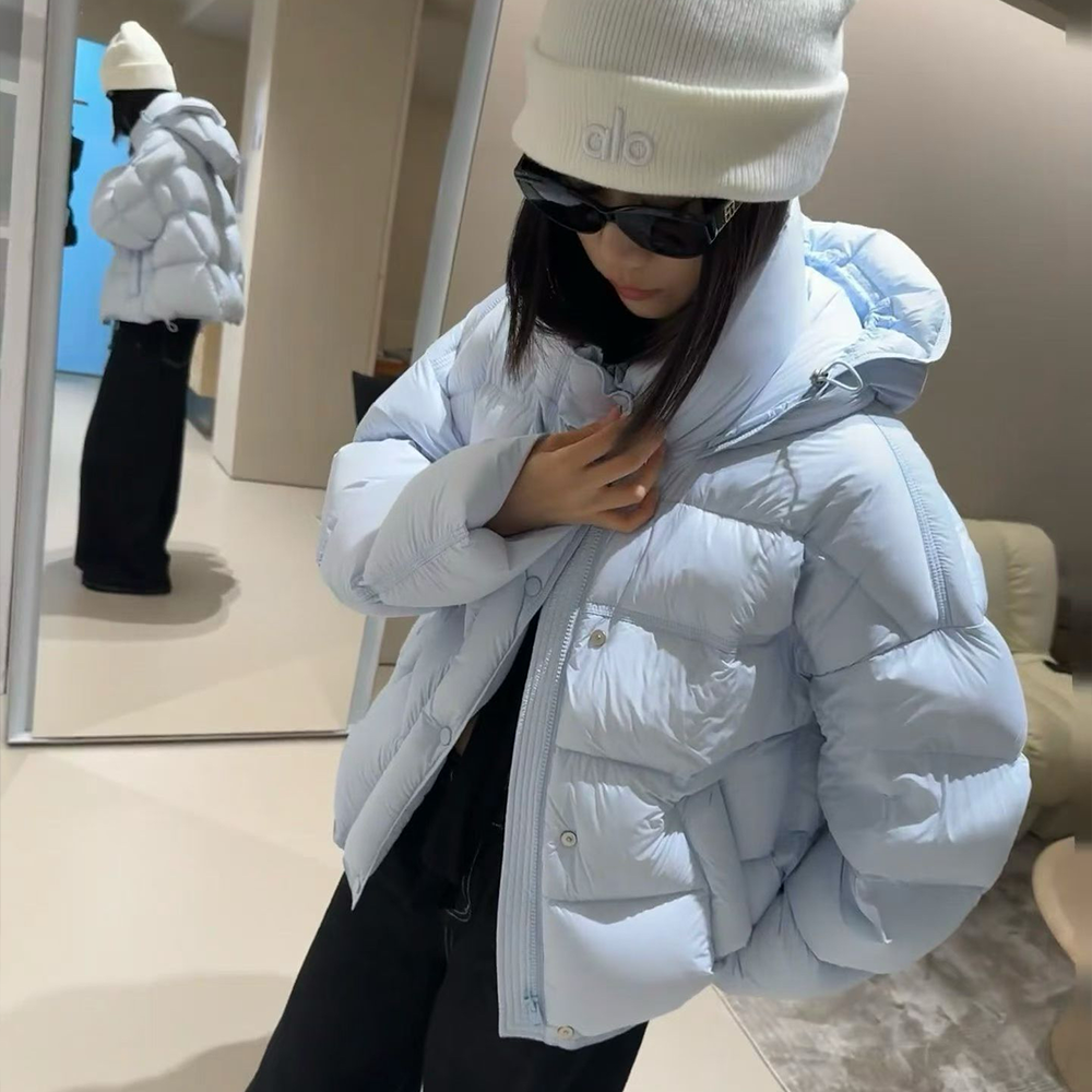 女装新款羽绒服连帽宽松型保暖黄色厚款ins立领冬季羽绒服外套