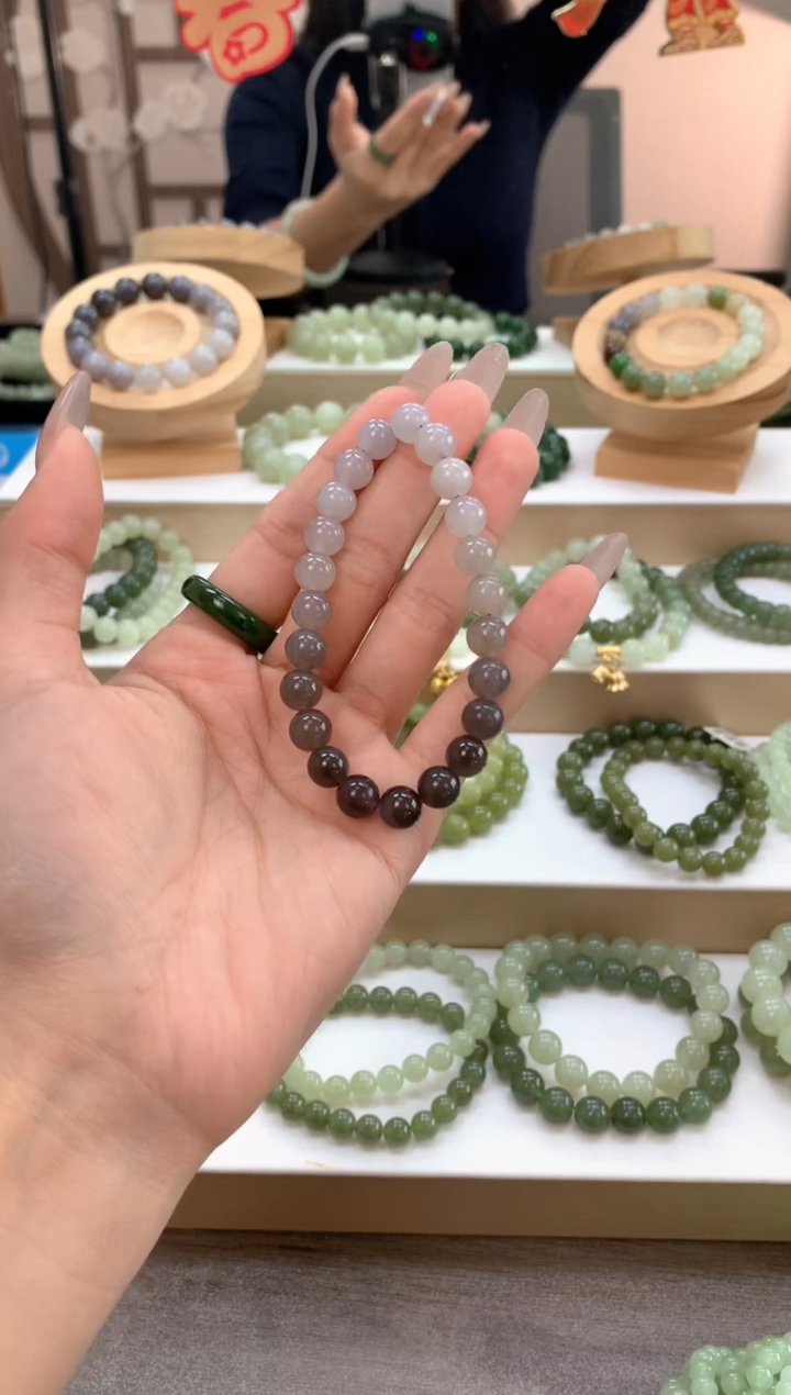 【闪购商品】和田玉手链未镶嵌烟紫渐变手串
