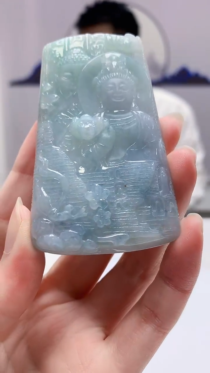 【闪购商品】定制翡翠未镶嵌5028zm-毛货挂件观音221