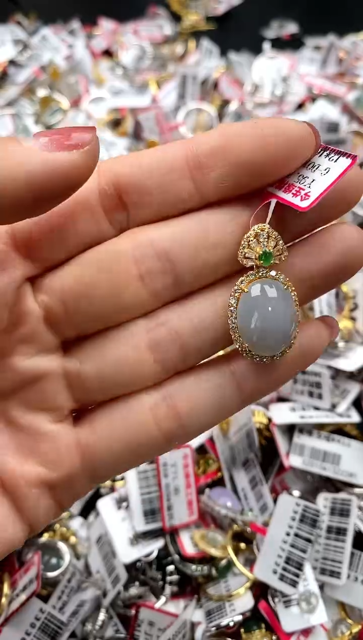 【闪购商品】翡翠戒指银S925镶嵌33333333     7