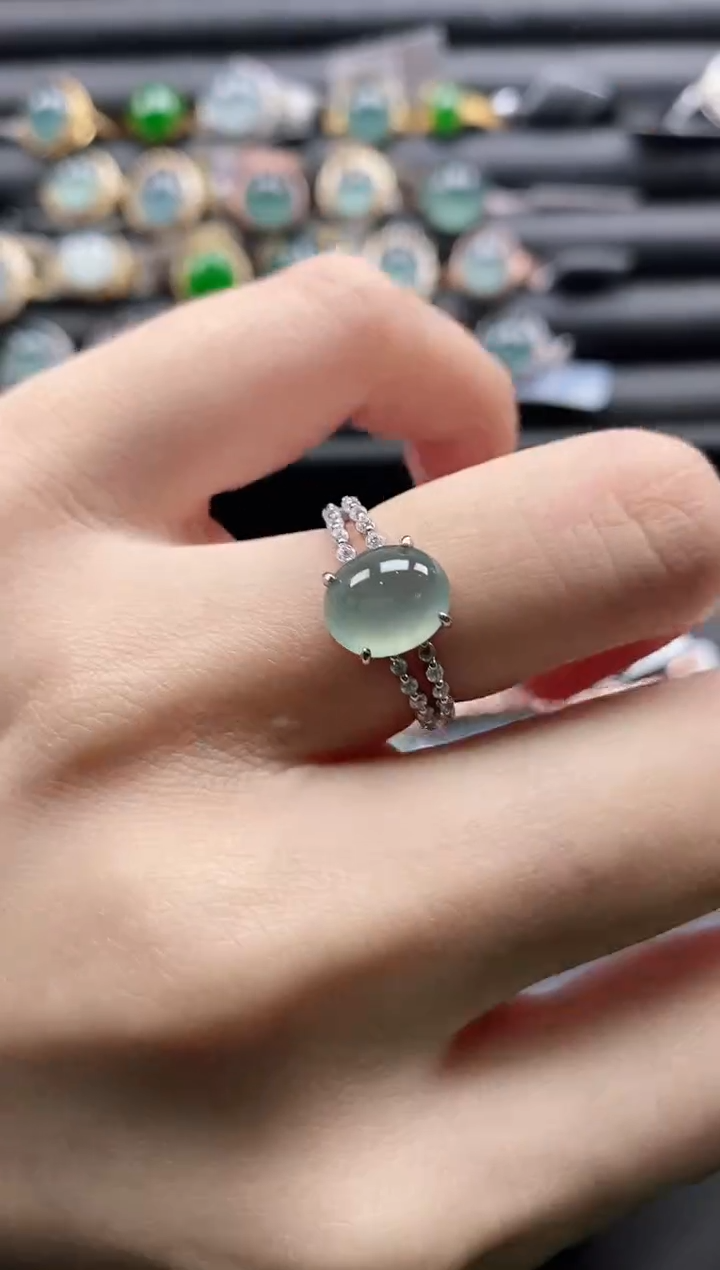 【闪购商品】翡翠戒指银S925镶嵌1111