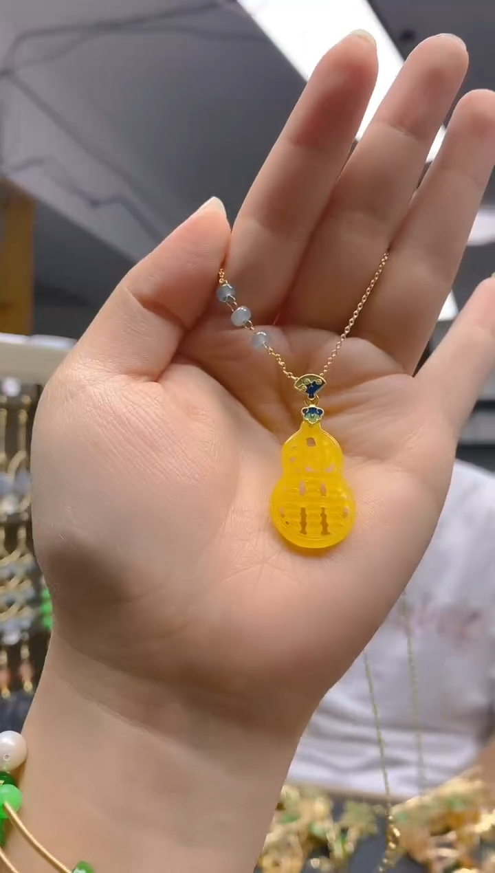 翡翠合金耳饰0376翡翠锁骨链