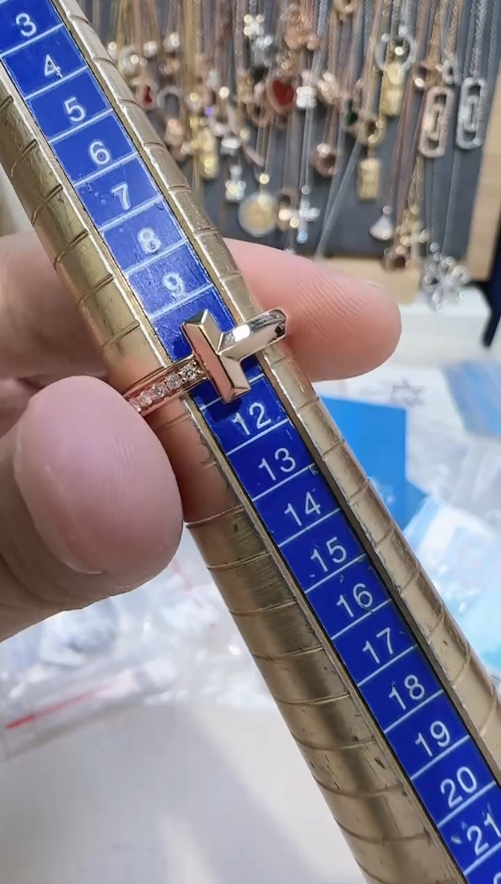 【闪购商品】天然钻石戒指/指环18K金镶嵌戒指11号