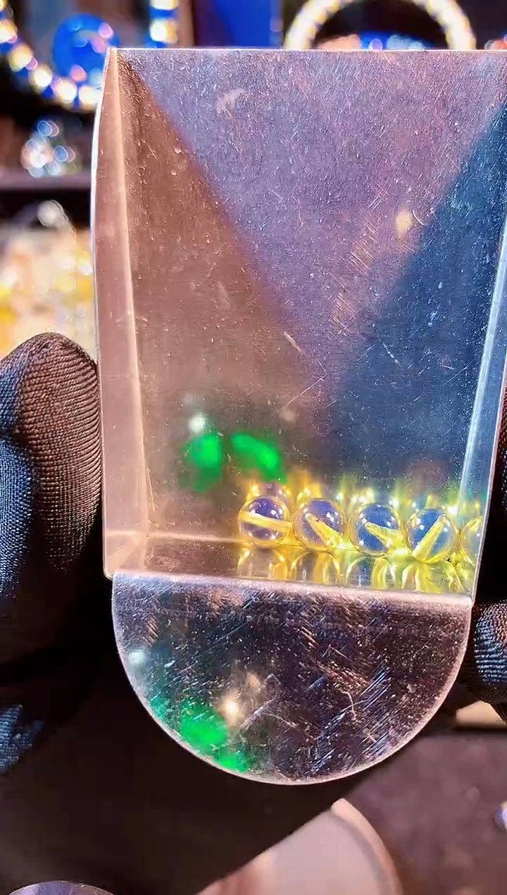 琥珀银S925镀金镶嵌珠宝奇石蓝珀6mm单颗x4颗