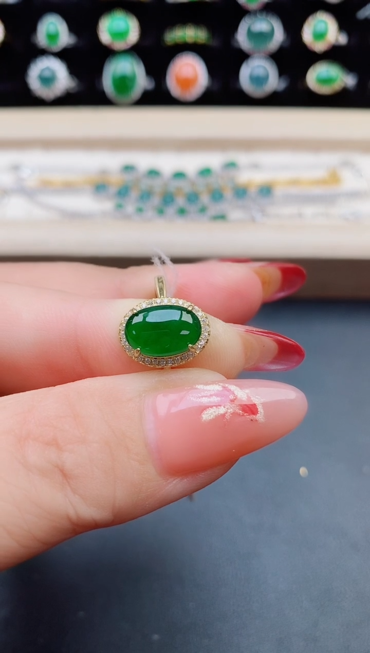 【闪购商品】翡翠戒指银S925镶嵌508550