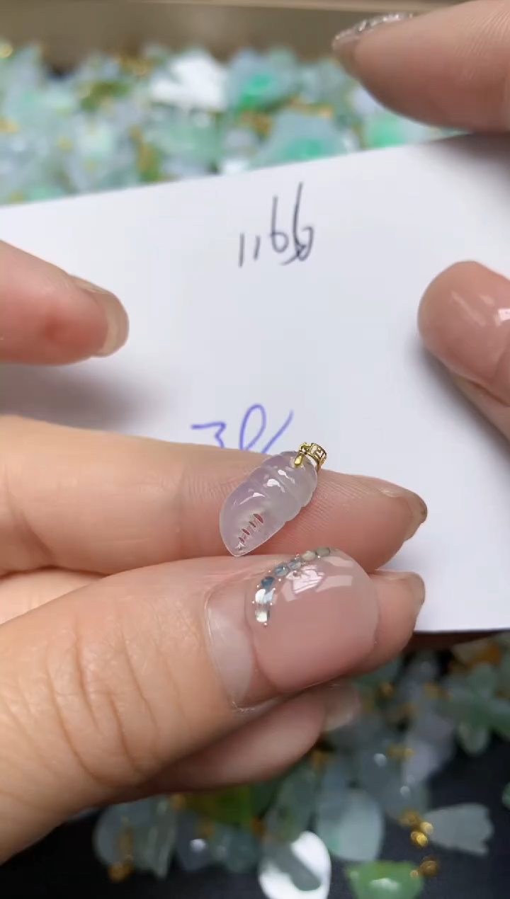 【闪购商品】翡翠挂件18K金镶嵌 天然翡翠A货