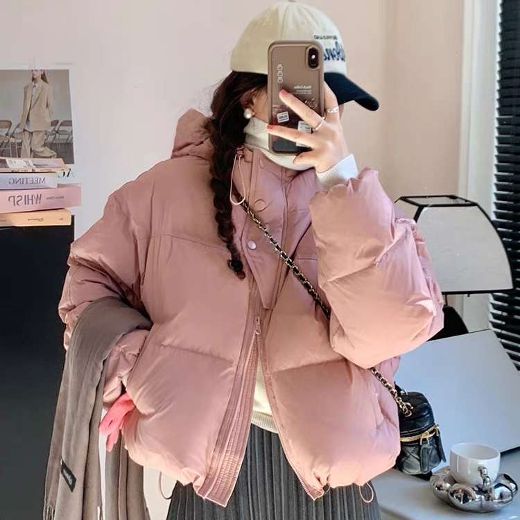 泡芙羽绒服女款时尚休闲宽松百搭冬季连帽短款外套