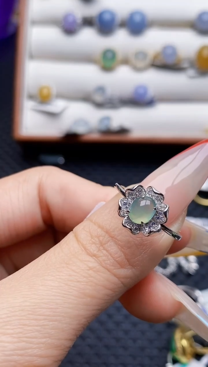 银S925镶嵌戒指翡翠4540