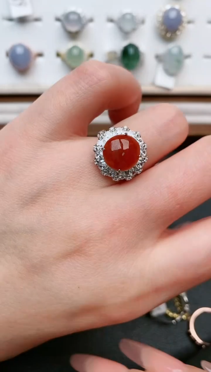 【闪购商品】翡翠戒指银S925镶嵌....