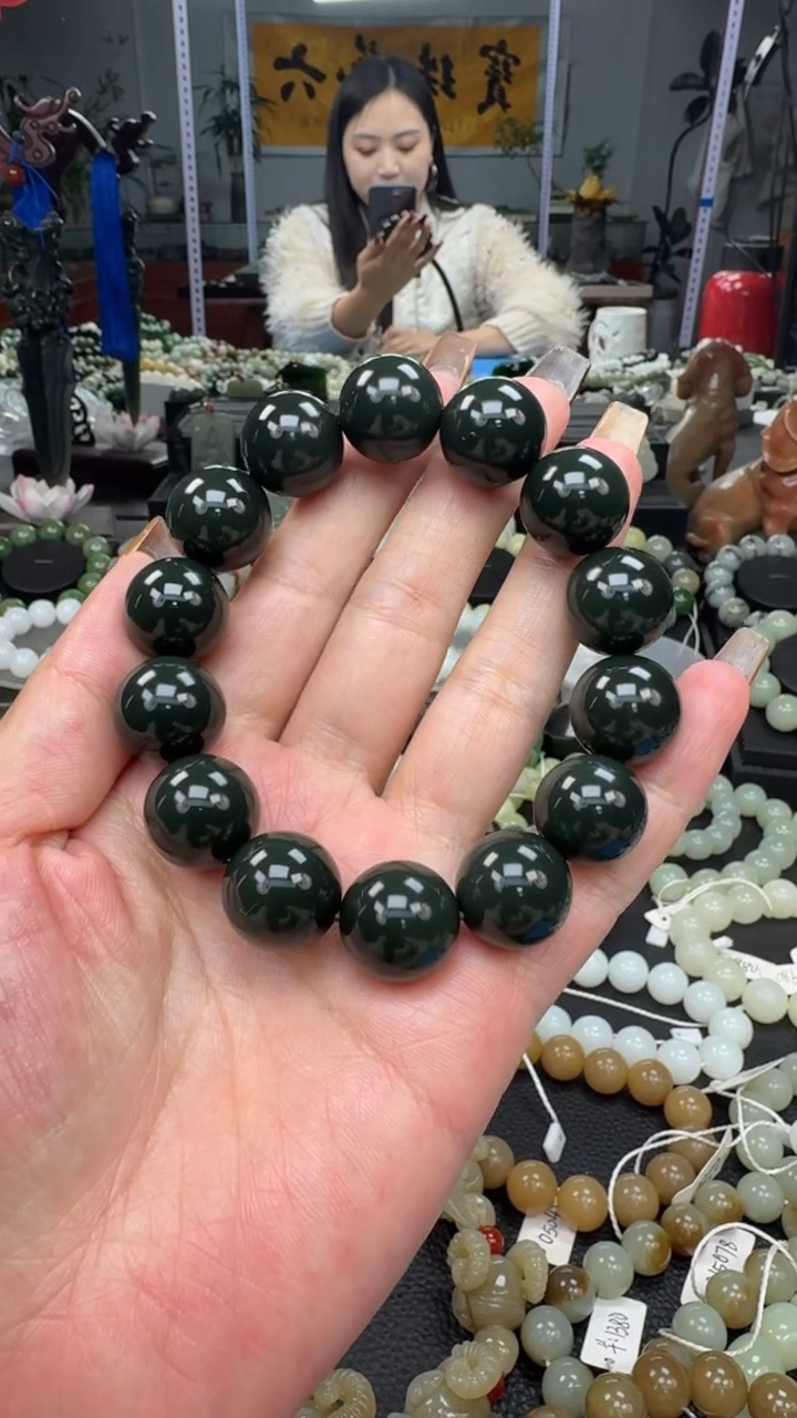 未镶嵌手串和田玉新疆塔青卡16