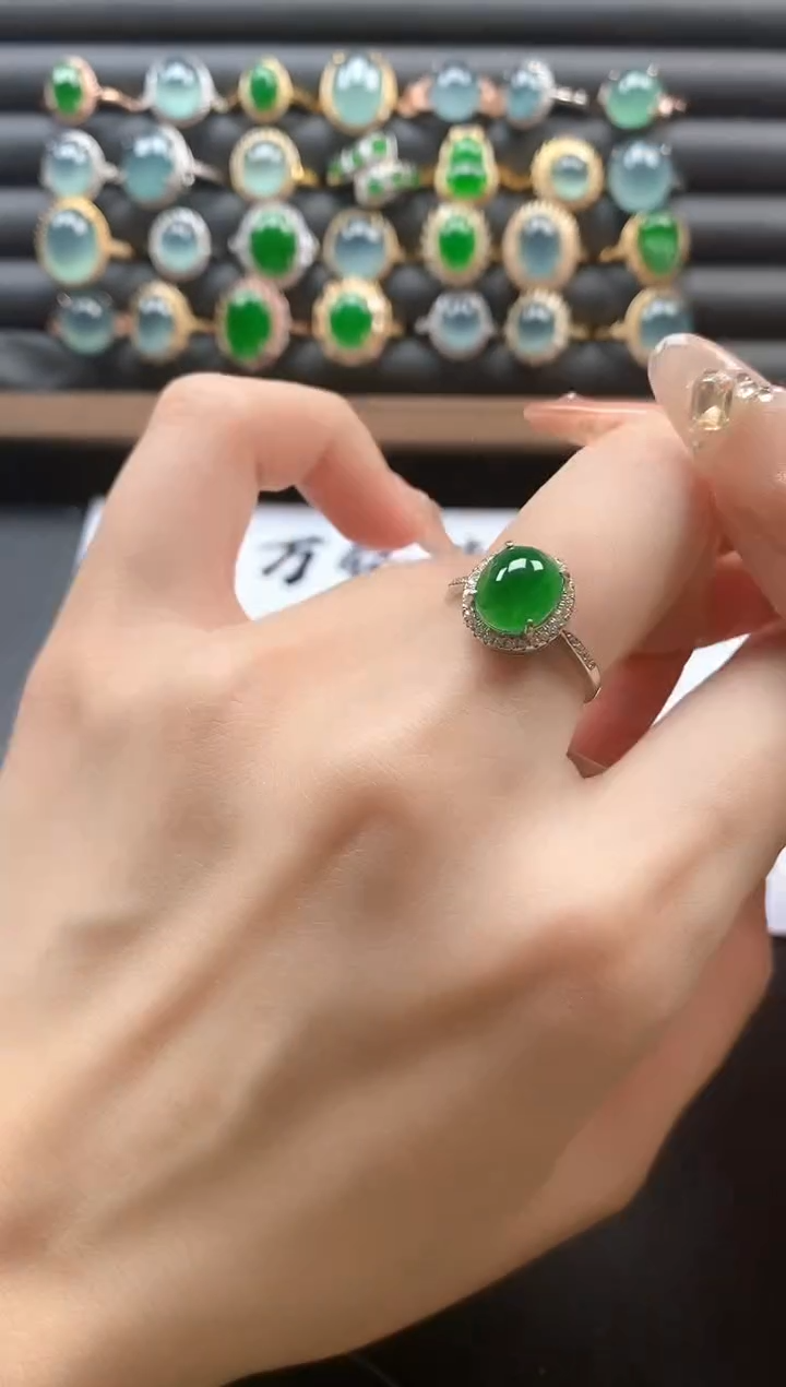 银S925镶嵌戒指翡翠5151111