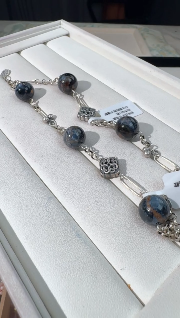 石英质玉手链银S925镶嵌彼得手链发货多样性发其一