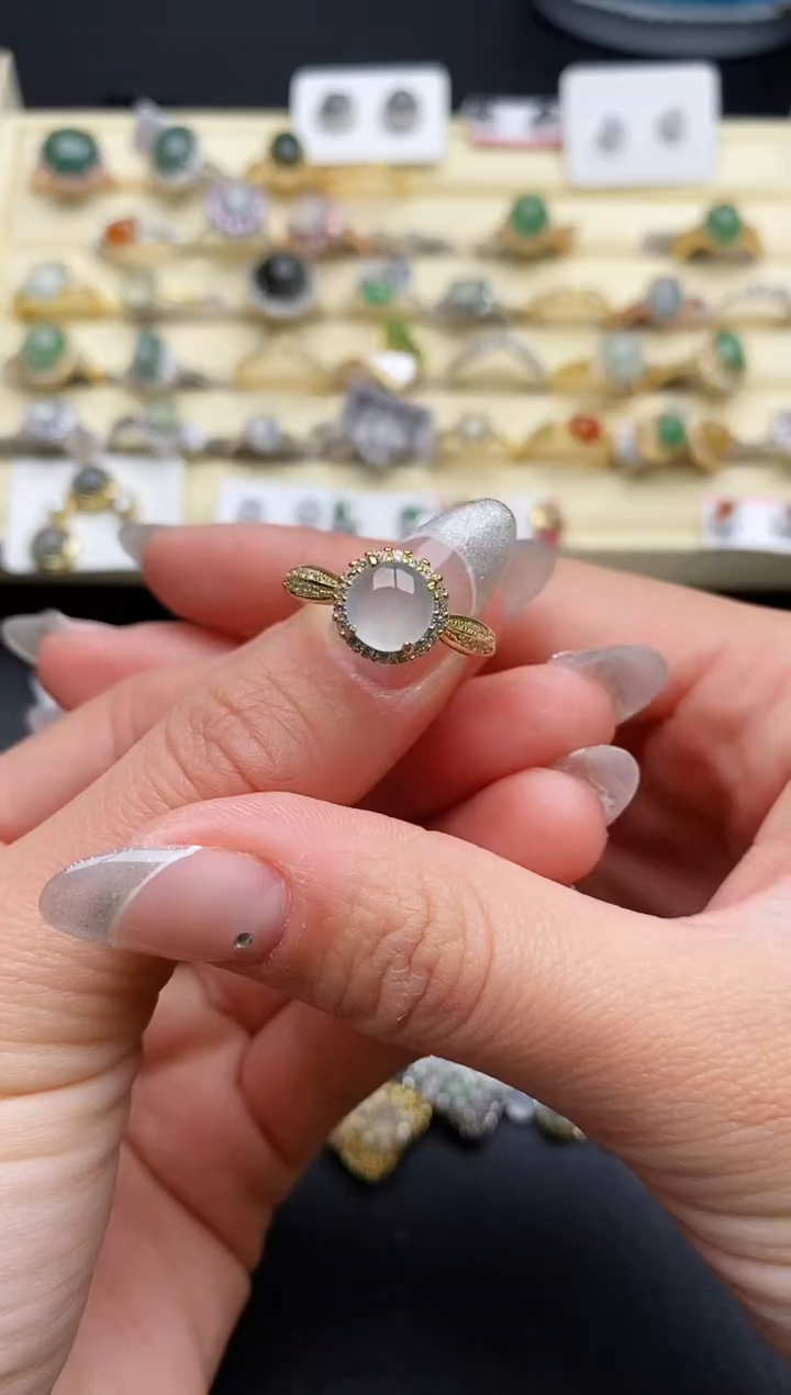 【闪购商品】翡翠戒指银S925镶嵌333333333+6