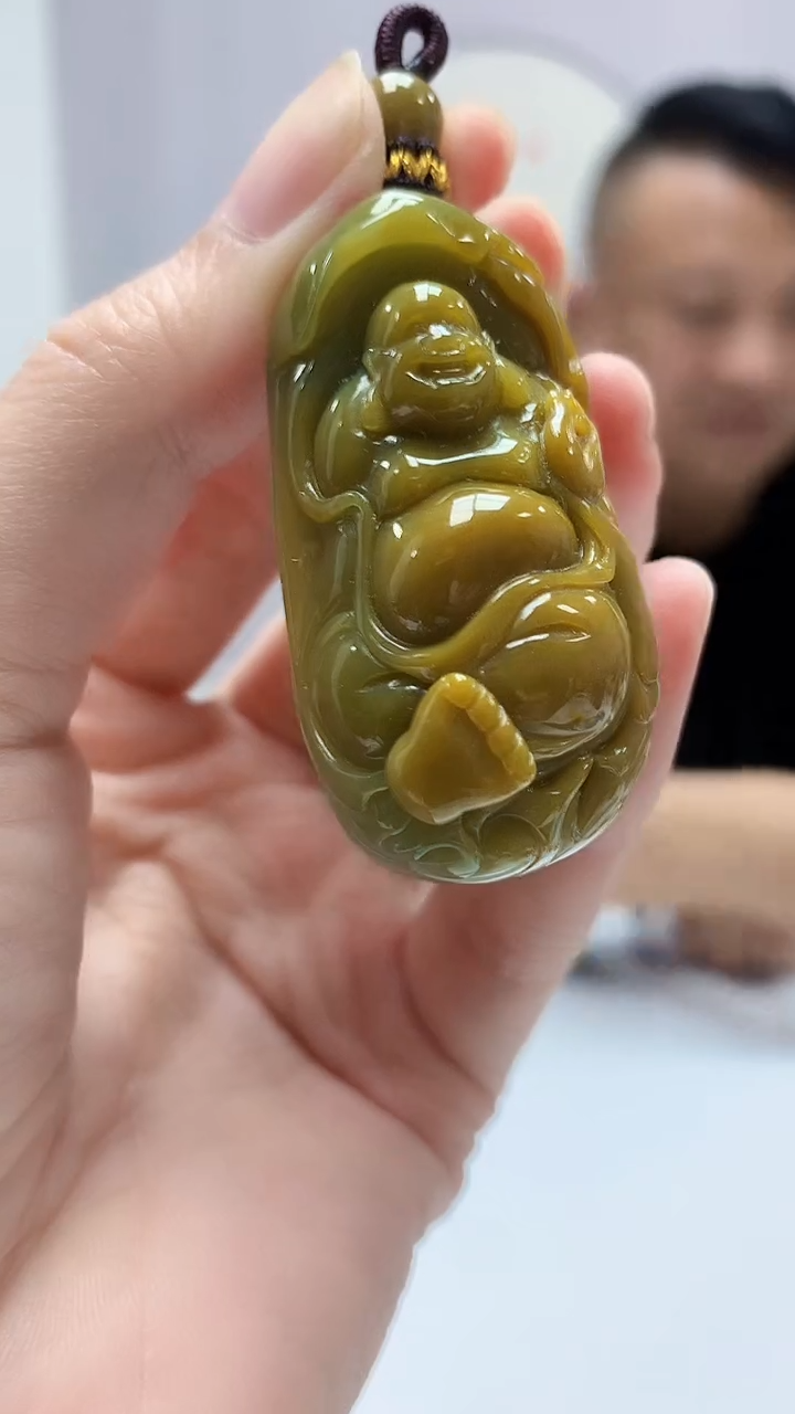 【闪购商品】定制翡翠未镶嵌4969zm-毛货挂件佛公100