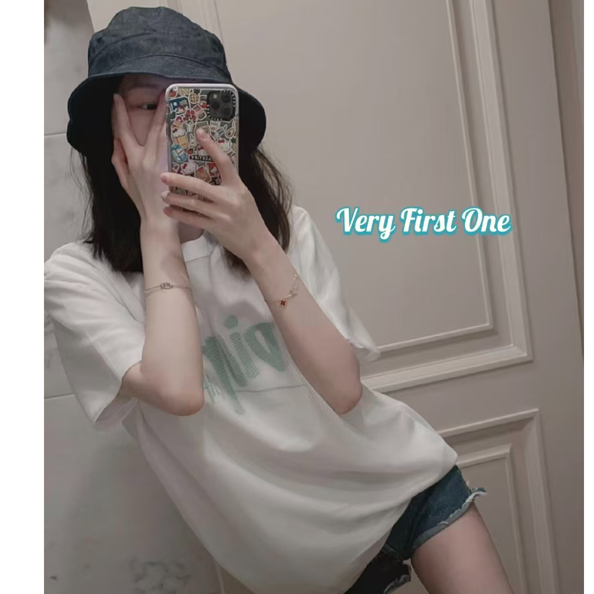 未使用 DIOR/迪奥 Dior 两层字母印花短袖 XS