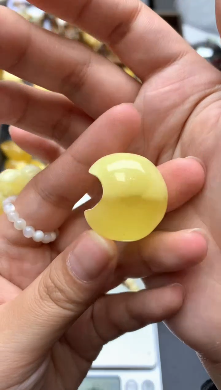 【闪购商品】琥珀珠宝奇石未镶嵌107琥珀蜜蜡花粉有纹小坑介意勿拍