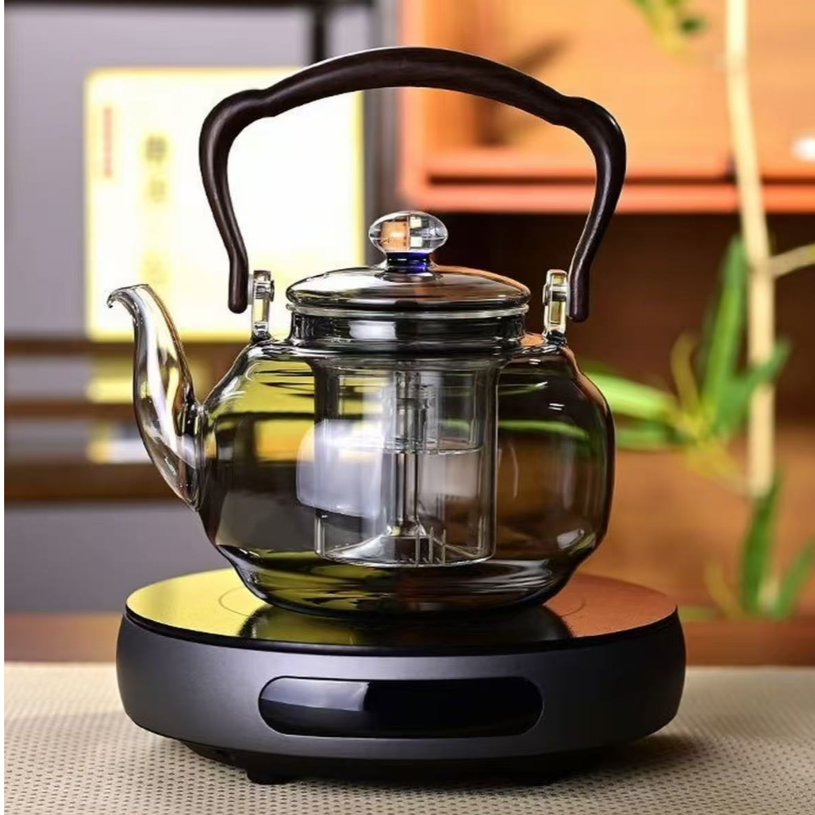 茶艺茗超薄款电陶炉1500瓦快速烧水煮茶蒸茶保温功能