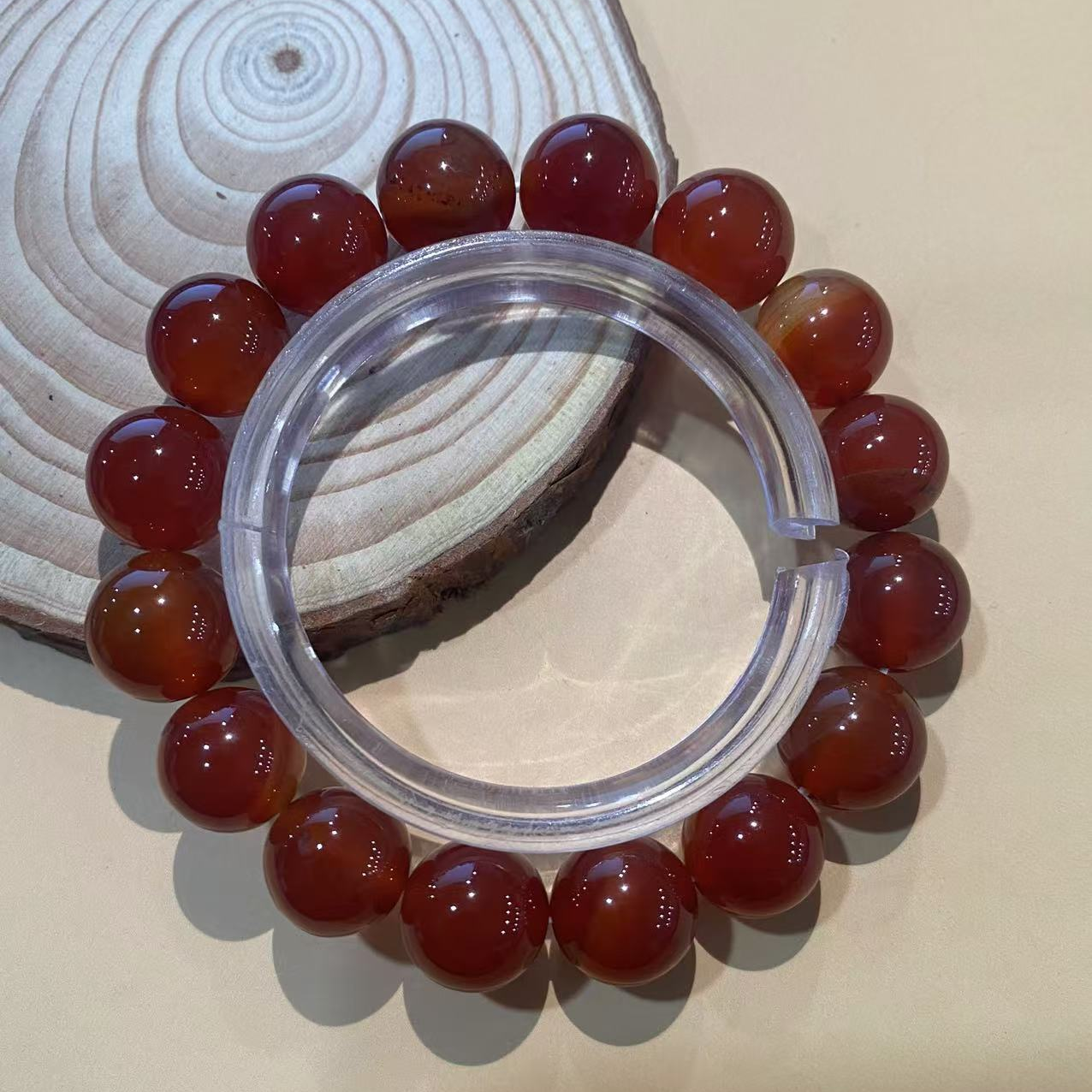 M58 玛瑙卡1.2cm圆珠手串（底色多样性）