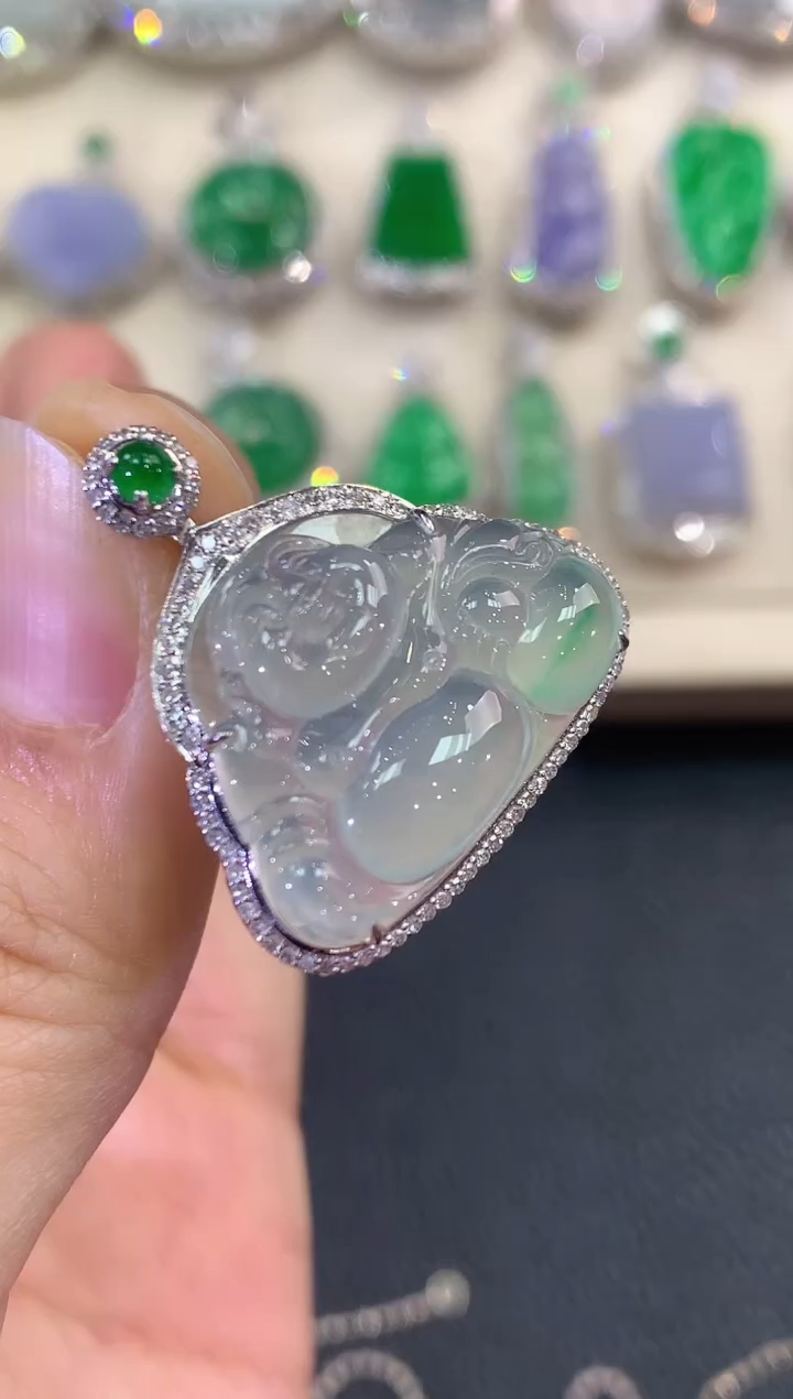 【闪购商品】翡翠吊坠(不含链)18K金镶嵌B149