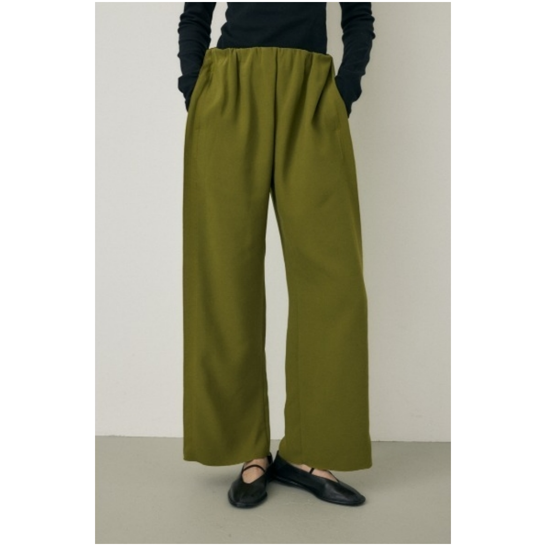 【MonTendre】 秋季新款 M 时尚直筒松紧腰褶皱设计感休闲裤