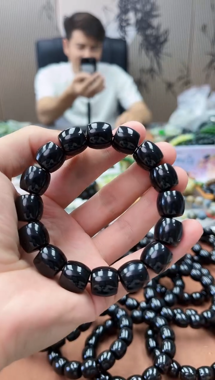 手串未镶嵌和田玉纯天然新疆塔青黑青14