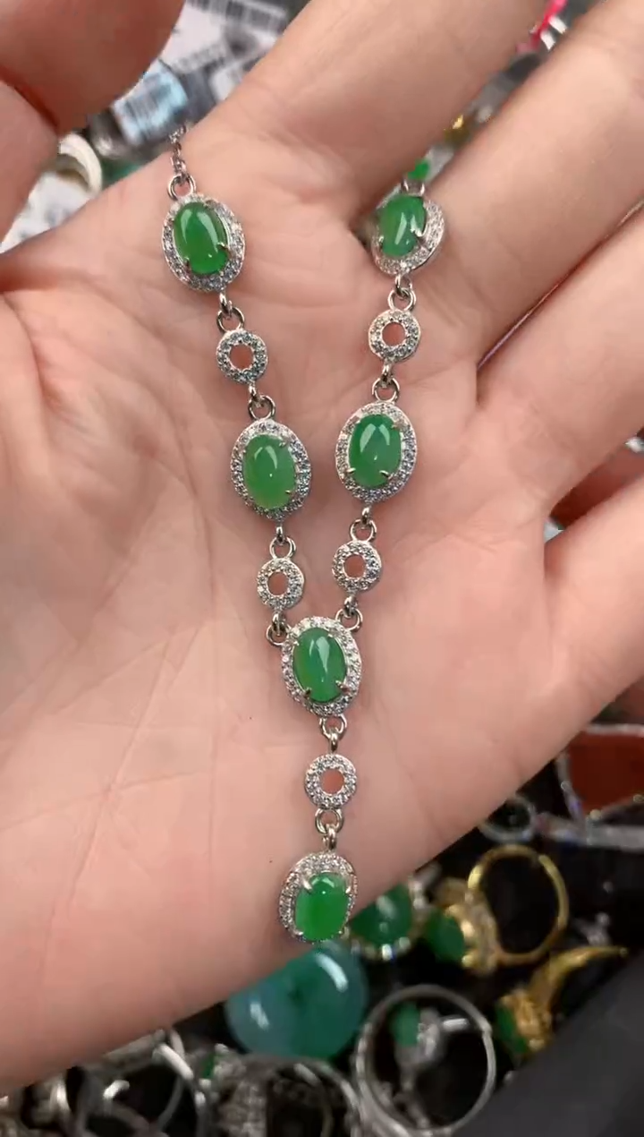 银S925镶嵌戒指翡翠444     4