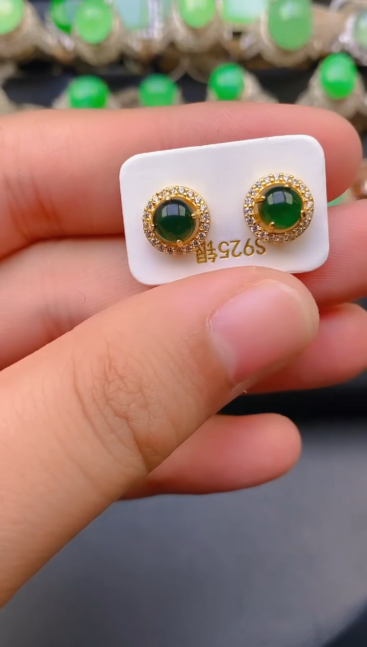 【闪购商品】翡翠戒指银S925镶嵌天然A货翡翠1