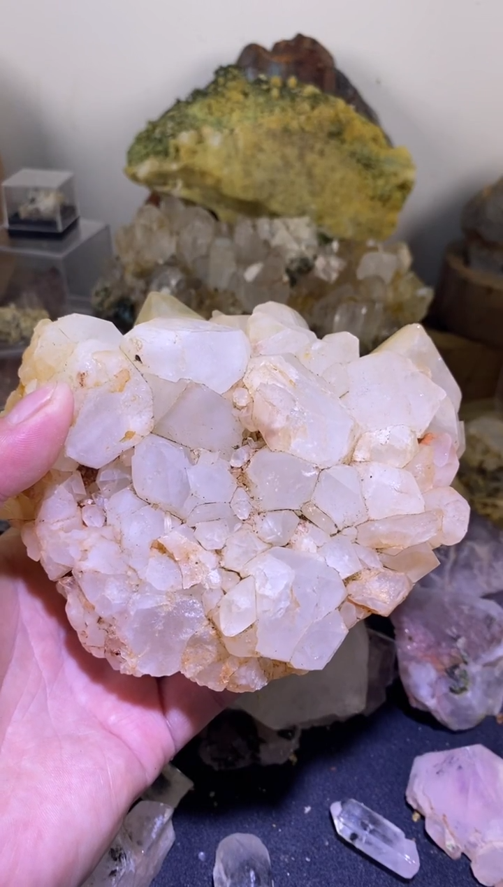 未镶嵌珠宝半成品水晶46号1063g聚宝盆马岛大晶花