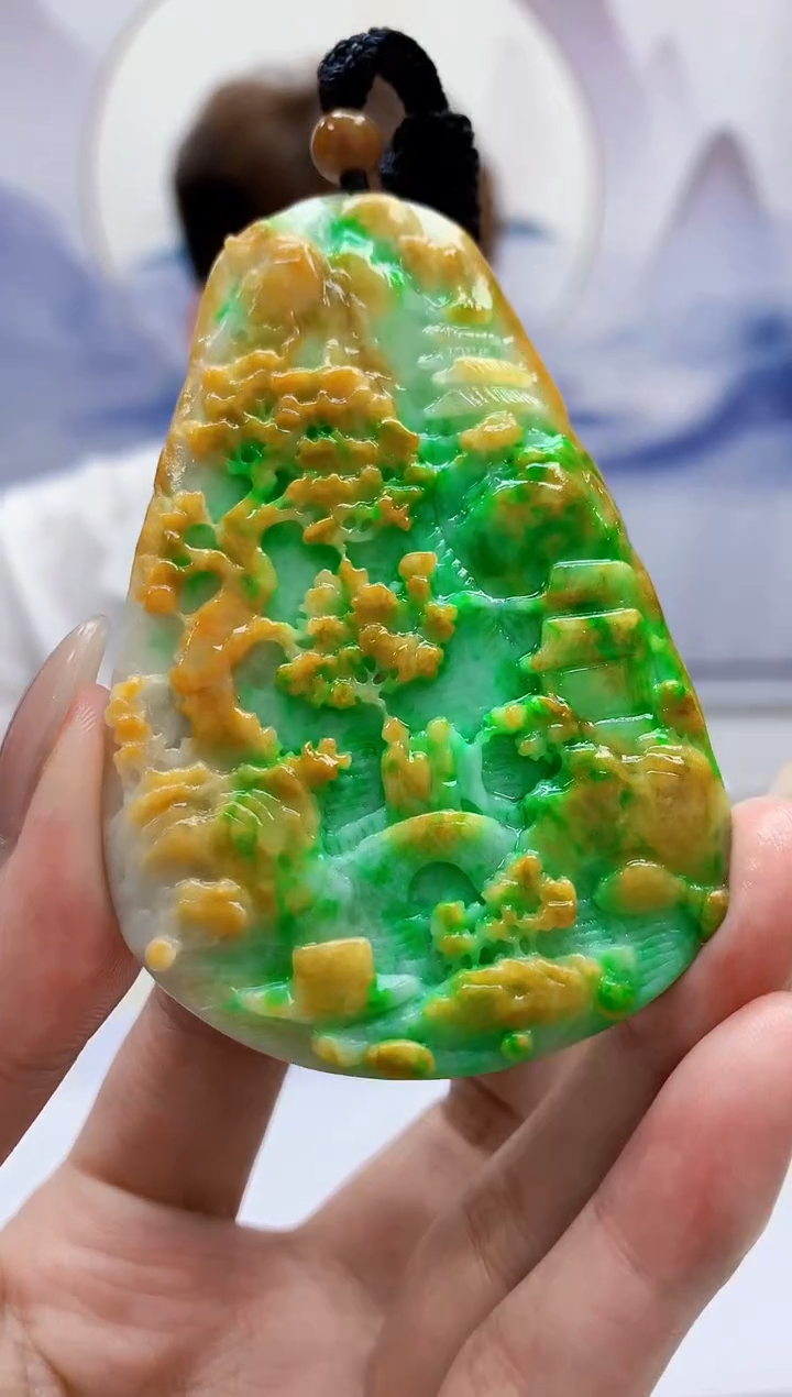 定制翡翠未镶嵌4868MM-毛货挂件324