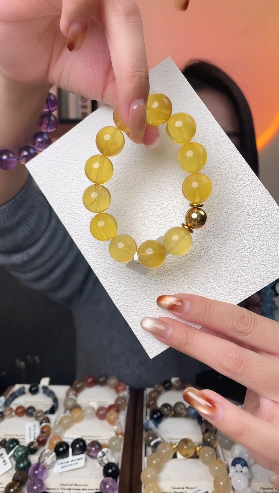 未镶嵌手链水晶黄萤石，拍10单发整串，拍错发单珠