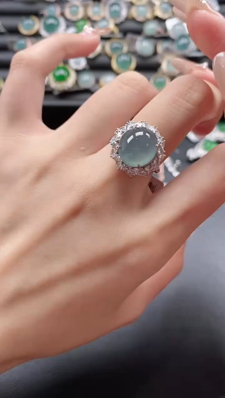 【闪购商品】翡翠戒指银S925镶嵌51151