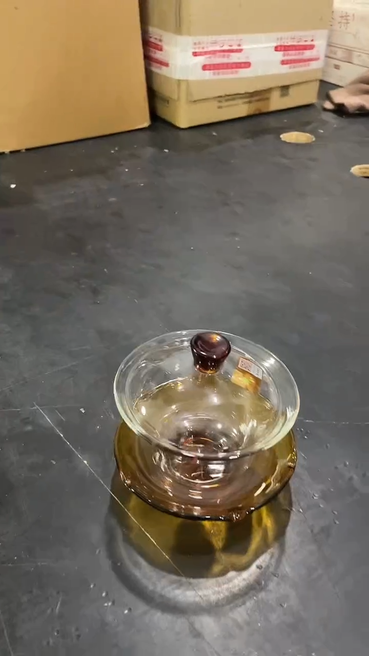 荷叶盖碗/琥珀色