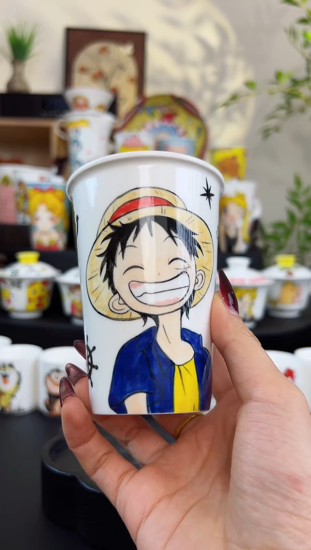 【闪购商品】摆件笙笙漫 手工手绘陶瓷杯杯