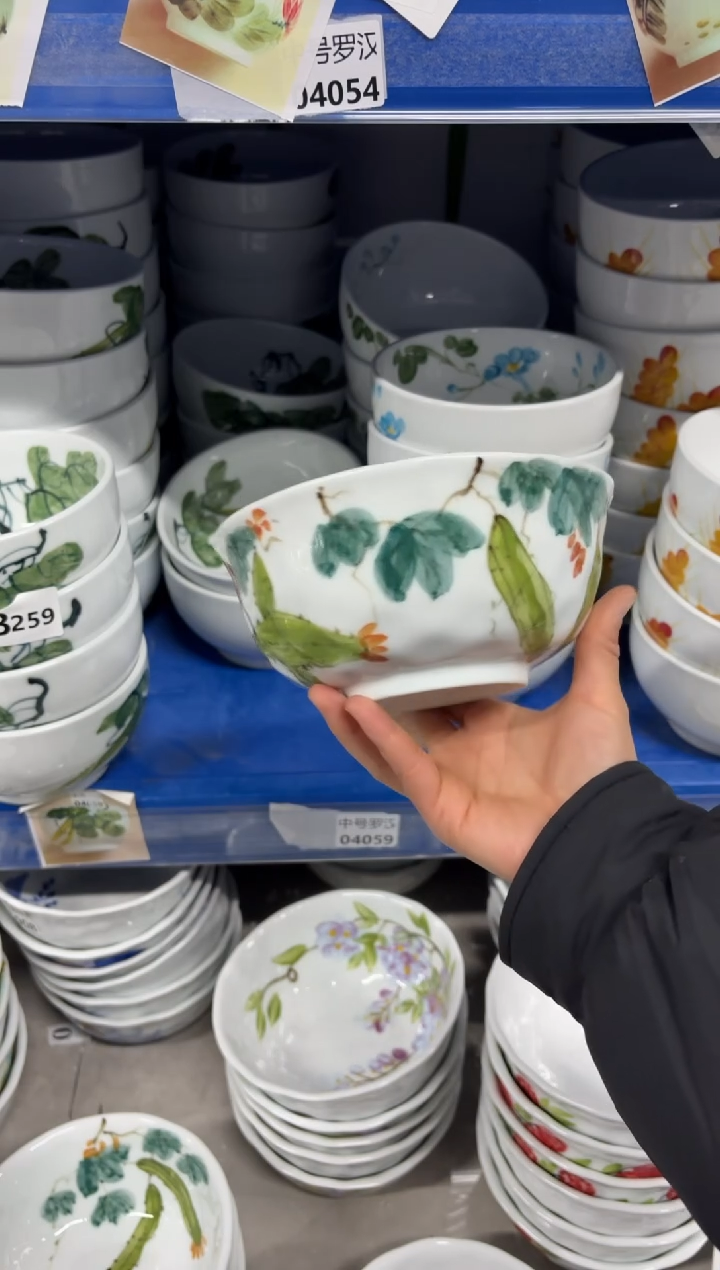 景德镇高温陶瓷食品级手绘釉中彩-捏捏碗