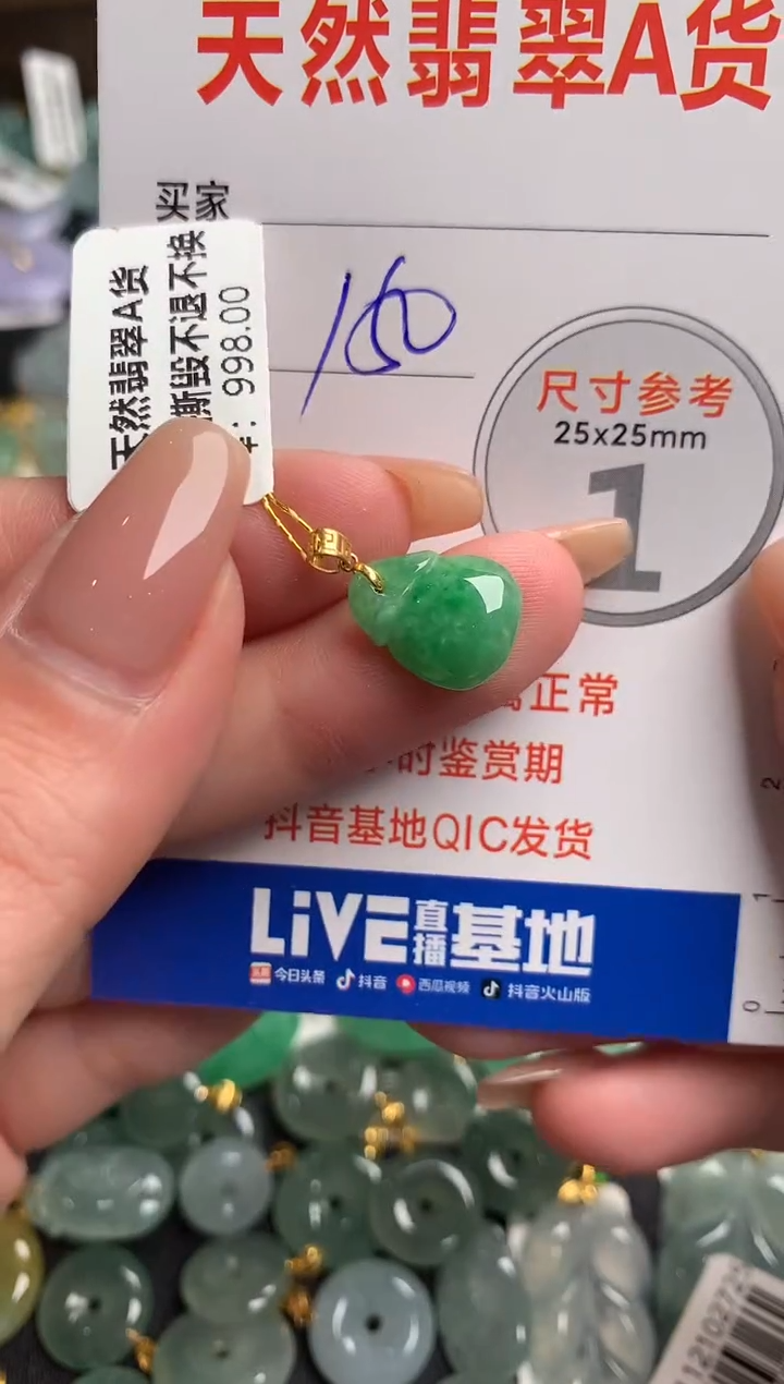 【闪购商品】翡翠颈饰18K金镶嵌0195538681
