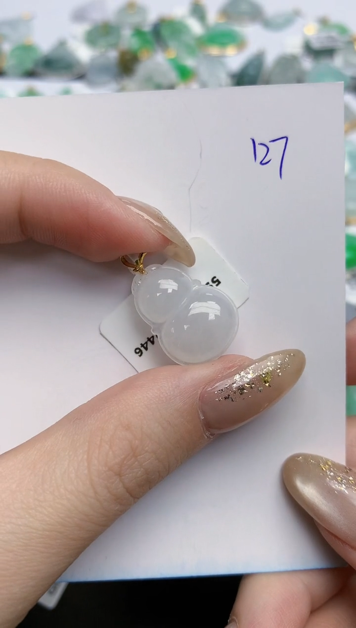 【闪购商品】翡翠颈饰18K金镶嵌天然缅甸翡翠A货