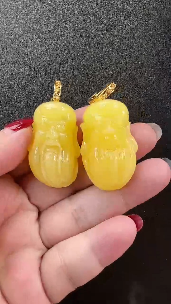 【闪购商品】琥珀耳饰未镶嵌耳环