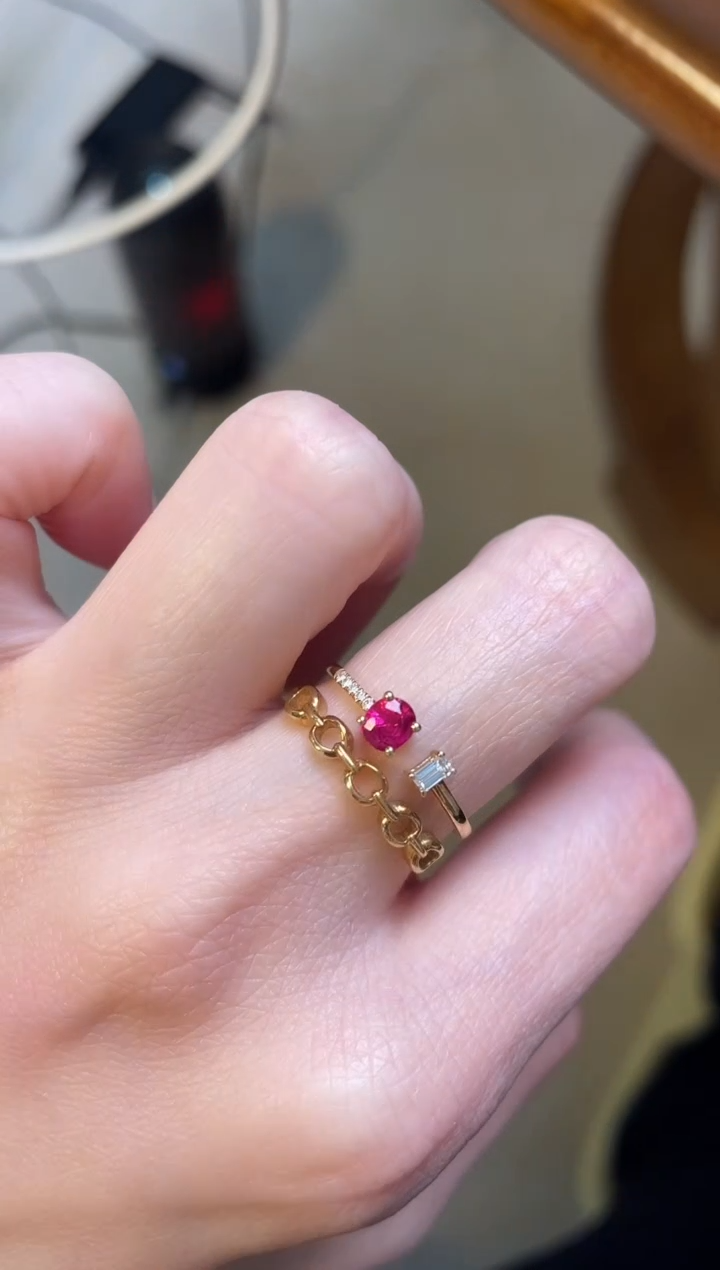 【闪购商品】红宝石戒指18K金镶嵌主石：0.44ct