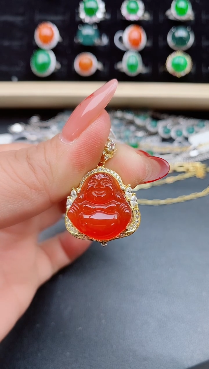 【闪购商品】玛瑙/玉髓吊坠(赠链)银S925镶嵌580550