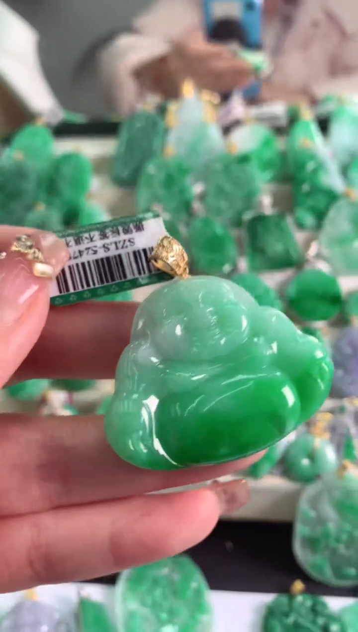 【闪购商品】翡翠吊坠(不含链)18K金镶嵌挂件