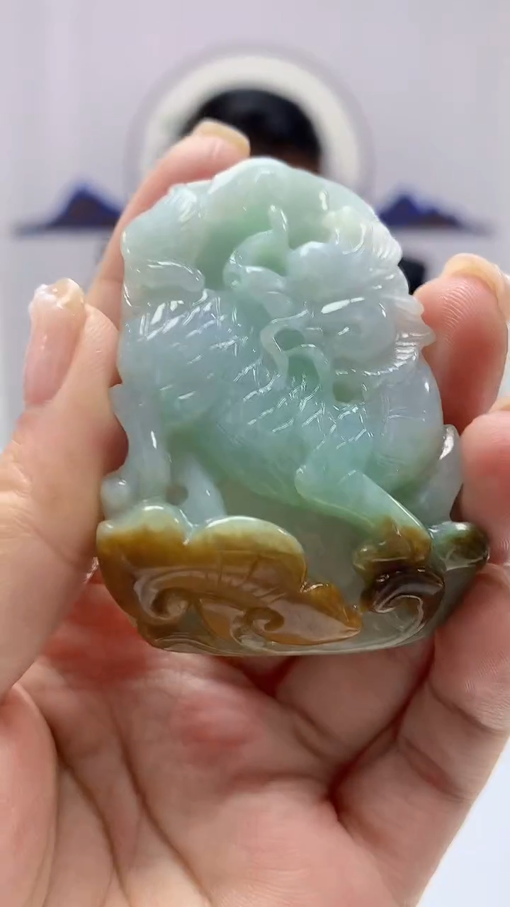 【闪购商品】定制翡翠未镶嵌4969ms-毛货麒麟252