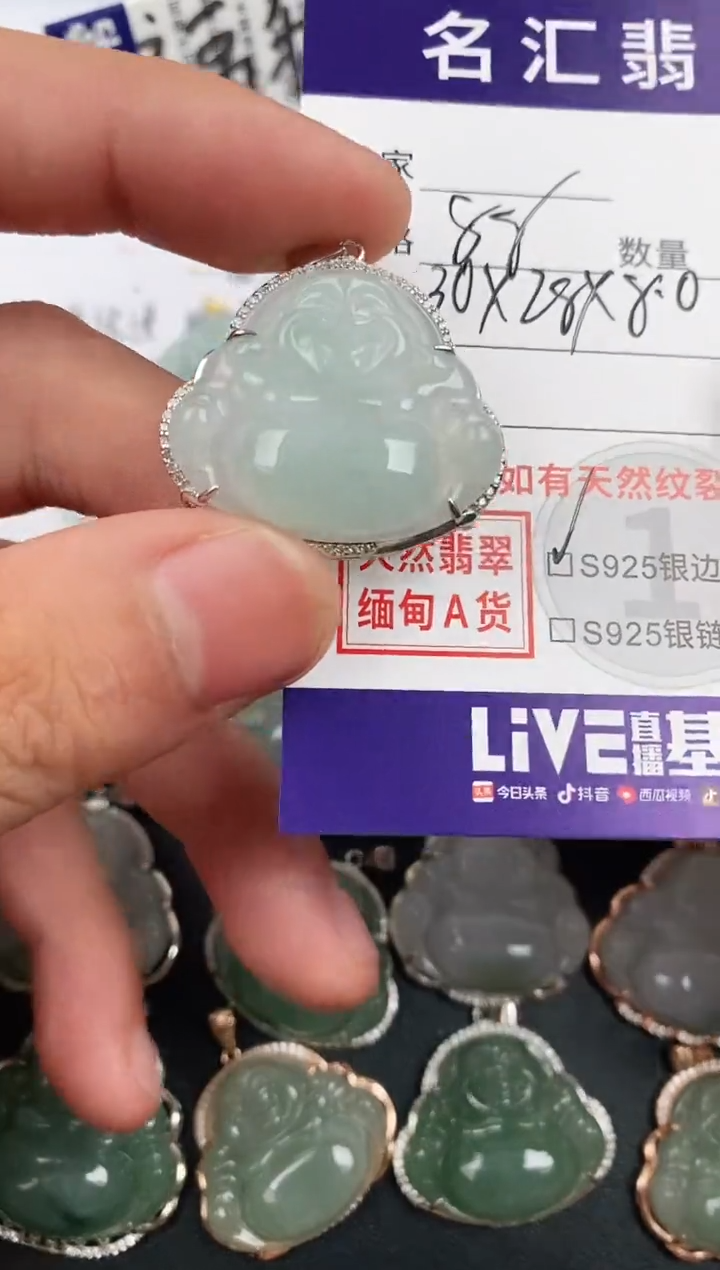 翡翠银S925镶嵌颈饰·