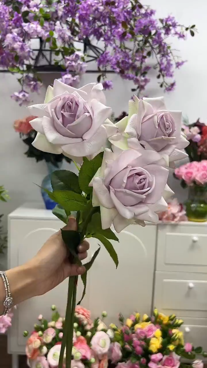 3枝紫绿色手感保湿水晶