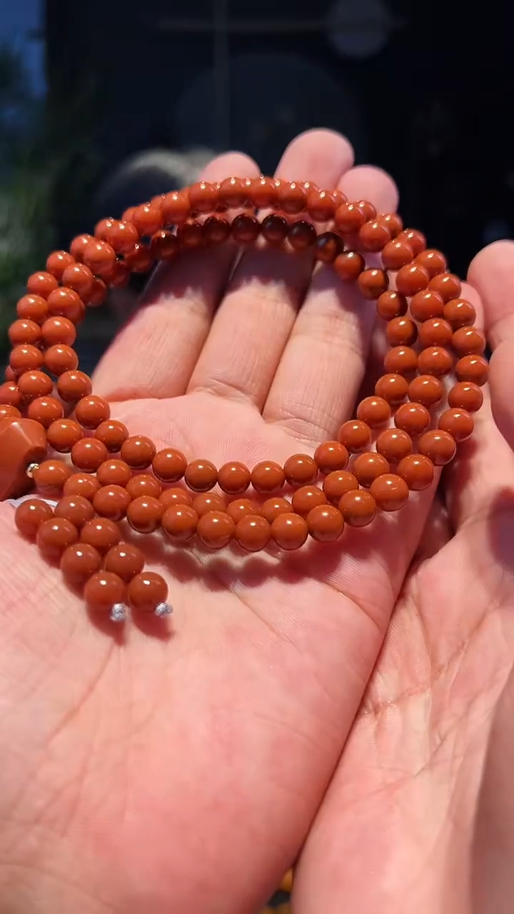【闪购商品】南红玛瑙手串未镶嵌7+柿子黄精圆108