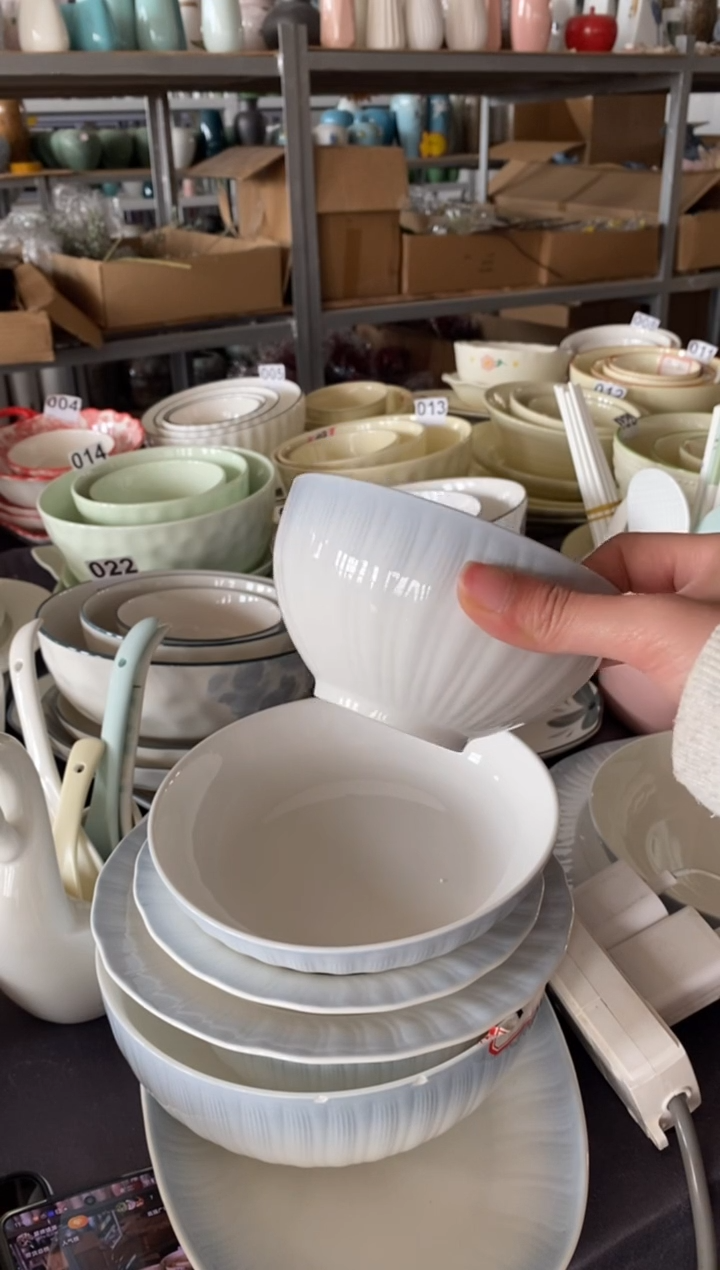 瓷水墨渐染10个米饭碗