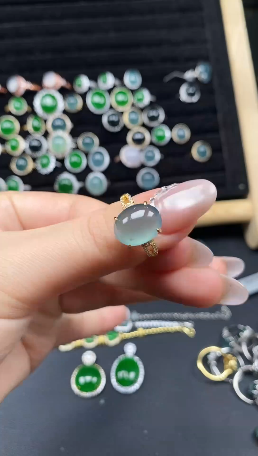 银S925镶嵌戒指翡翠111