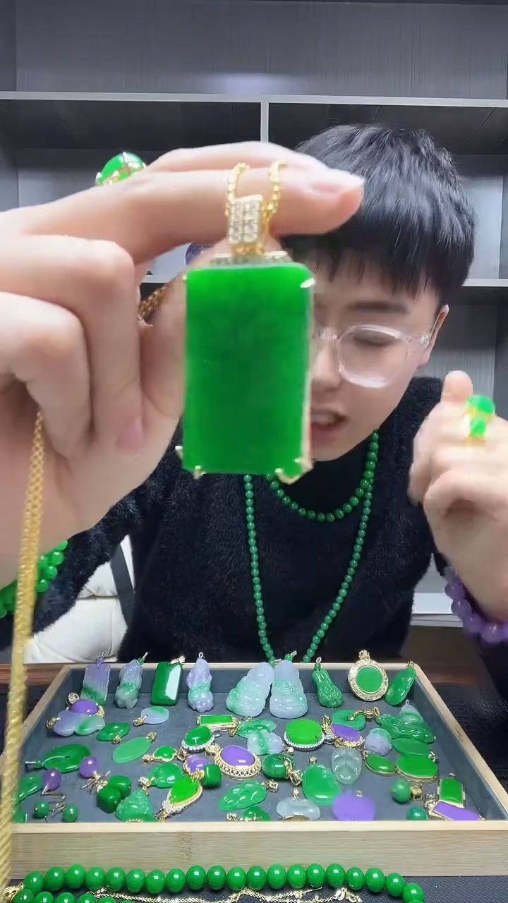 翡翠14K金镶嵌吊坠(赠链)吊坠