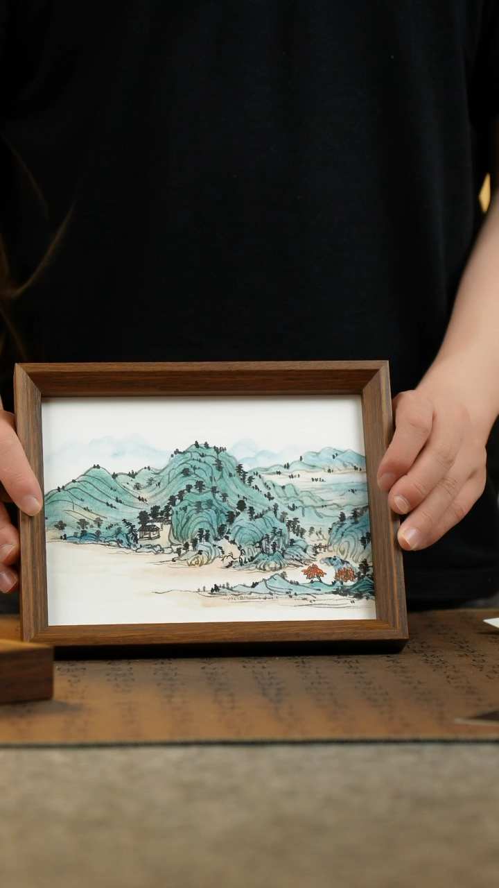 国画17*23纯手绘国风国画摆台