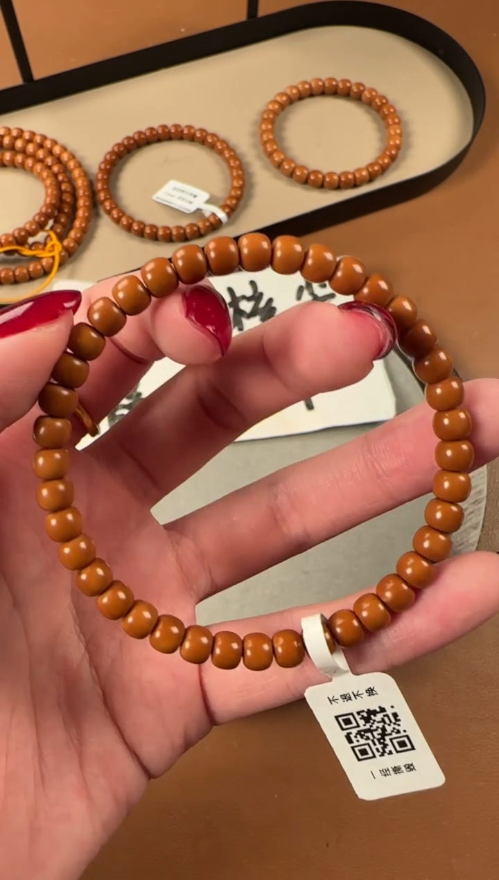 手串橄榄核5.8mm核尖单圈，老挝料，老型珠，高油高密