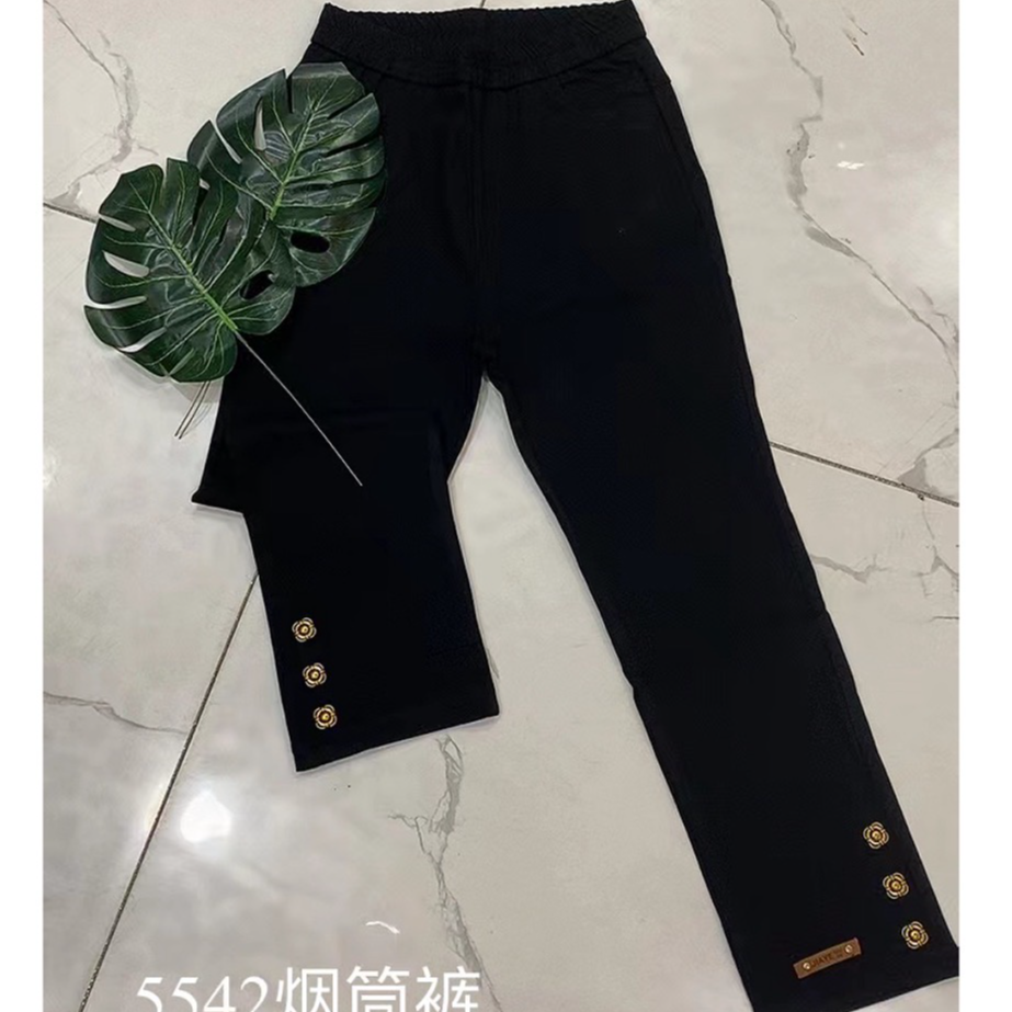 高腰显瘦直筒九分烟管裤